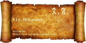 Kis Nikander névjegykártya